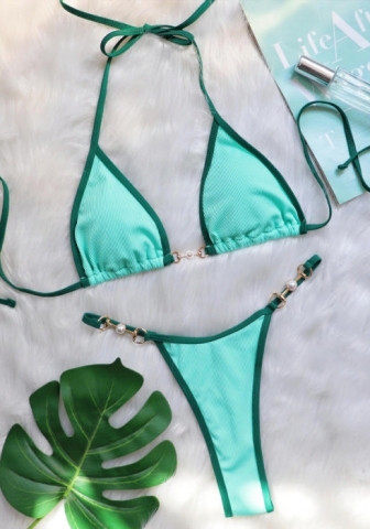 (Real Image)2024 Styles Women Sexy&Fashion Sprint/Summer TikTok&Instagram Sequin&Rhinestones Bikini Set