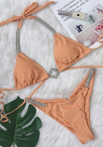 (Real Image)2024 Styles Women Sexy&Fashion Sprint/Summer TikTok&Instagram Sequin&Rhinestones Bikini Set