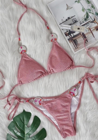 (Real Image)2024 Styles Women Sexy&Fashion Sprint/Summer TikTok&Instagram Sequin&Rhinestones Bikini Set