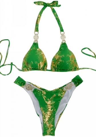 (Real Image)2024 Styles Women Sexy&Fashion Sprint/Summer TikTok&Instagram Sequin&Rhinestones Bikini Set