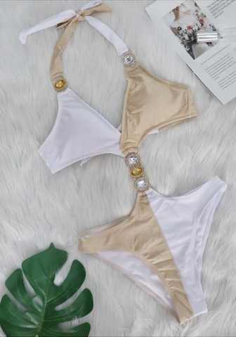 (Real Image)2024 Styles Women Sexy&Fashion Sprint/Summer TikTok&Instagram Sequin&Rhinestones One Piece Swimwear