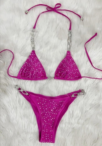 (Real Image)2024 Styles Women Sexy&Fashion Sprint/Summer TikTok&Instagram Sequin&Rhinestones Bikini Set