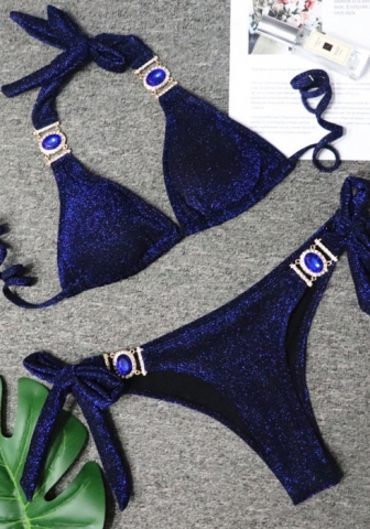 (Real Image)2024 Styles Women Sexy&Fashion Sprint/Summer TikTok&Instagram Sequin&Rhinestones Bikini Set