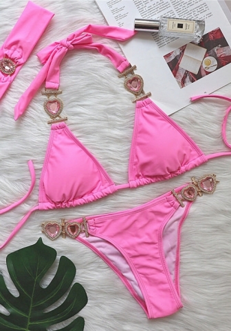 (Real Image)2024 Styles Women Sexy&Fashion Sprint/Summer TikTok&Instagram Sequin&Rhinestones Bikini Set