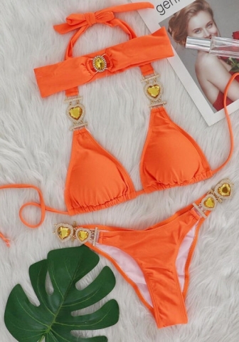 (Real Image)2024 Styles Women Sexy&Fashion Sprint/Summer TikTok&Instagram Sequin&Rhinestones Bikini Set