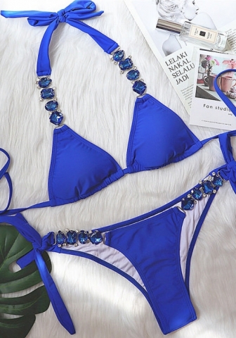 (Real Image)2024 Styles Women Sexy&Fashion Sprint/Summer TikTok&Instagram Sequin&Rhinestones Bikini Set