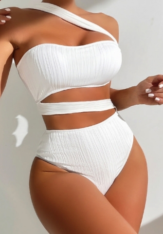 (Real Image)2024 Styles Women Sexy&Fashion Sprint/Summer TikTok&Instagram White Bandage One Piece Swimwear