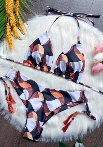 (Real Image)2024 Styles Women Sexy&Fashion Sprint/Summer TikTok&Instagram Print Bikini Set