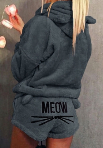 (Dark Gray)2024 Styles Women Sexy&Fashion Sprint/Summer TikTok&Instagram Loungwear Hoodie Short Co-ords