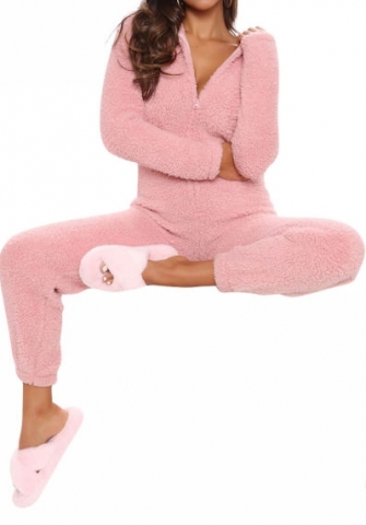 (Pink)2024 Styles Women Sexy&Fashion Sprint/Summer TikTok&Instagram Loungwear Hoodie Long Sleeve Jumpsuit