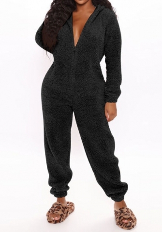 (Black)2024 Styles Women Sexy&Fashion Sprint/Summer TikTok&Instagram Loungwear Hoodie Long Sleeve Jumpsuit
