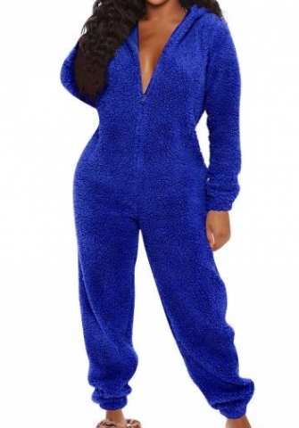 (Blue)2024 Styles Women Sexy&Fashion Sprint/Summer TikTok&Instagram Loungwear Hoodie Long Sleeve Jumpsuit