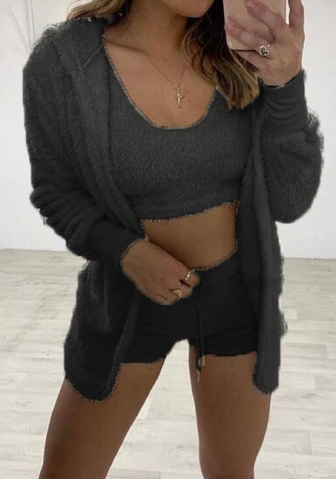 (Dark Gray)2024 Styles Women Sexy&Fashion Sprint/Summer TikTok&Instagram Loungwear Three Co-ords