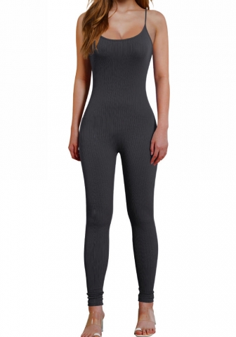 (Real Image)2024 Styles Women Sexy&Fashion Sprint/Summer TikTok&Instagram Solid Color Strap Jumpsuit