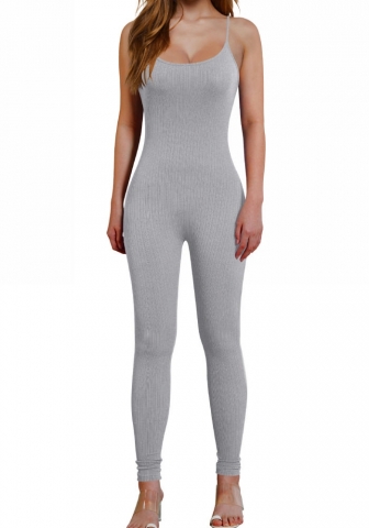 (Real Image)2024 Styles Women Sexy&Fashion Sprint/Summer TikTok&Instagram Solid Color Strap Jumpsuit