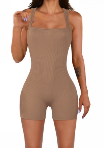 (Real Image)2024 Styles Women Sexy&Fashion Sprint/Summer TikTok&Instagram Solid Color Playsuit