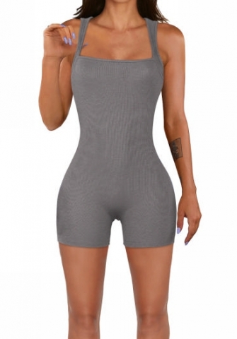 (Real Image)2024 Styles Women Sexy&Fashion Sprint/Summer TikTok&Instagram Solid Color Playsuit