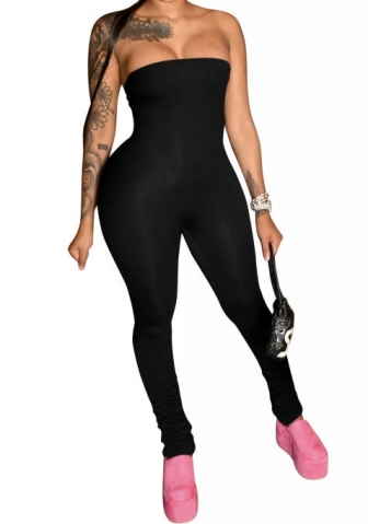 (Real Image)2024 Styles Women Sexy&Fashion Sprint/Summer TikTok&Instagram Solid Color Tube Playsuit