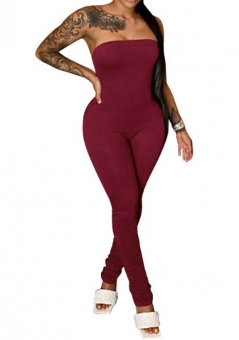 (Real Image)2024 Styles Women Sexy&Fashion Sprint/Summer TikTok&Instagram Solid Color Tube Playsuit