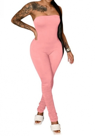 (Real Image)2024 Styles Women Sexy&Fashion Sprint/Summer TikTok&Instagram Solid Color Tube Playsuit