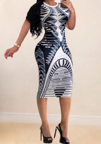 (Real Image)2024 Styles Women Sexy&Fashion Sprint/Summer TikTok&Instagram Print Poker Short Sleeve Maxi Dress