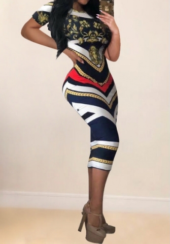 (Real Image)2024 Styles Women Sexy&Fashion Sprint/Summer TikTok&Instagram Print Poker Short Sleeve Maxi Dress