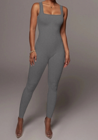 (Real Image)2024 Styles Women Sexy&Fashion Sprint/Summer TikTok&Instagram Solid Color Strap Jumpsuit