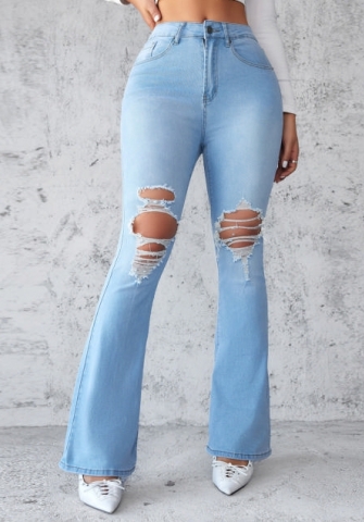 (Real Image)2024 Styles Women Sexy&Fashion Sprint/Summer TikTok&Instagram Ripped Jeans Long Pants