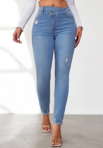 (Real Image)2024 Styles Women Sexy&Fashion Sprint/Summer TikTok&Instagram Ripped Jeans Long Pants