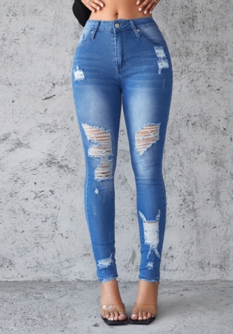 (Real Image)2024 Styles Women Sexy&Fashion Sprint/Summer TikTok&Instagram Ripped Jeans Long Pants
