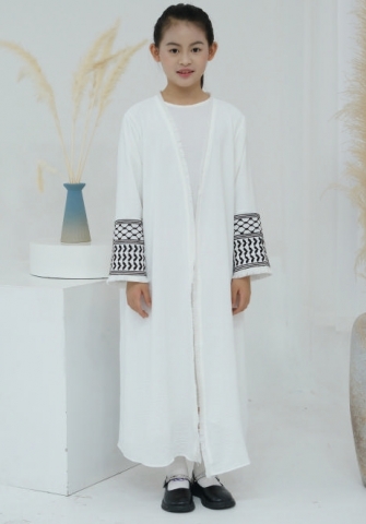 (Real Image)2024 Styles Children Sexy&Fashion TikTok&Instagram Muslim Tassel Long Sleeve Open Coats