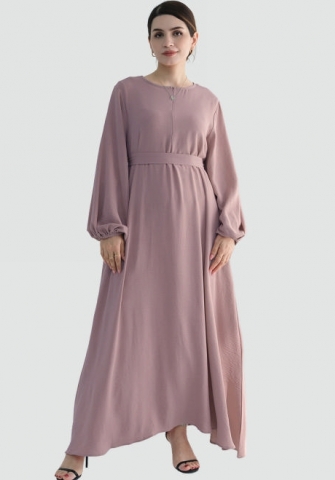 (Real Image)2024 Styles Women Classic Sprint/Summer TikTok&Instagram Muslim Tassel Long Sleeve Maxi Dress