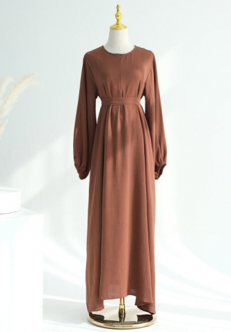 (Real Image)2024 Styles Women Classic Sprint/Summer TikTok&Instagram Muslim Tassel Long Sleeve Maxi Dress