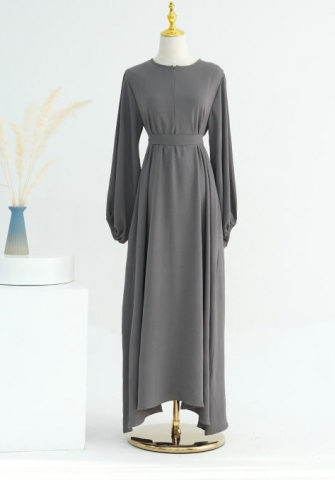 (Real Image)2024 Styles Women Classic Sprint/Summer TikTok&Instagram Muslim Tassel Long Sleeve Maxi Dress