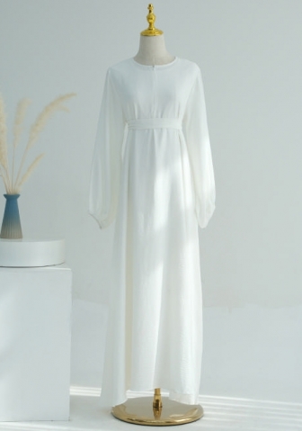 (Real Image)2024 Styles Women Classic Sprint/Summer TikTok&Instagram Muslim Tassel Long Sleeve Maxi Dress