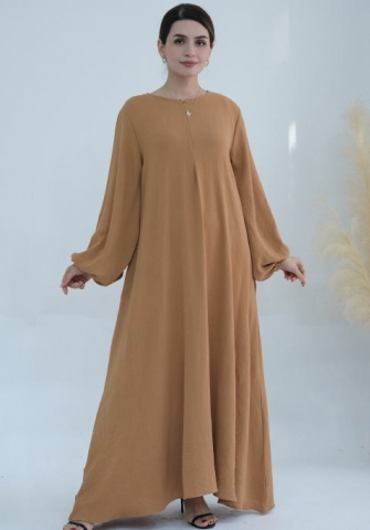 (Real Image)2024 Styles Women Classic Sprint/Summer TikTok&Instagram Muslim Tassel Long Sleeve Maxi Dress