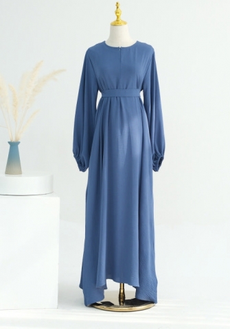 (Real Image)2024 Styles Women Classic Sprint/Summer TikTok&Instagram Muslim Tassel Long Sleeve Maxi Dress