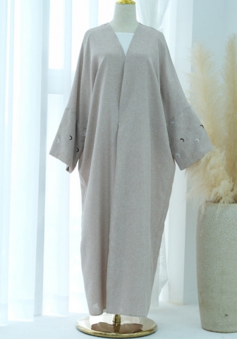 (Real Image)2024 Styles Women Muslim Tassel Long Sleeve Embroidered Elegant Open Front Robe