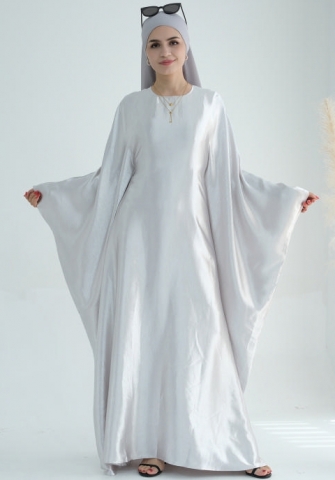 (Real Image)2024 Styles Women Muslim Tassel Long Sleeve Shiny Maxi Dress with Headscarf