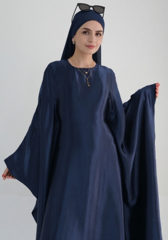 (Real Image)2024 Styles Women Muslim Tassel Long Sleeve Shiny Maxi Dress with Headscarf