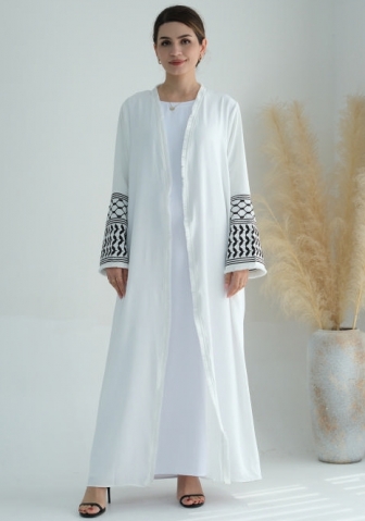 (Real Image)2024 Styles Women Muslim Tassel Long Sleeve Exquisite Embroidered Tassel Parent-Child Robe