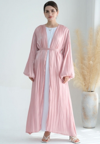 (Only Open Front Robe,Real Image)2024 Styles Women Muslim Tassel Long Sleeve Elegant Open Front Robe