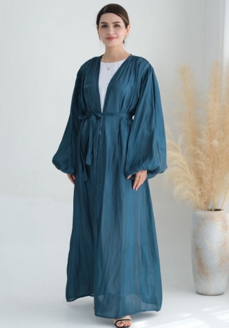 (Only Open Front Robe,Real Image)2024 Styles Women Muslim Tassel Long Sleeve Elegant Open Front Robe