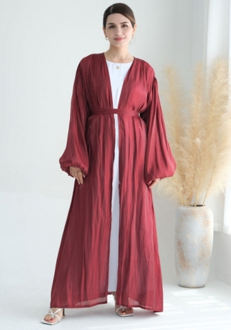 (Only Open Front Robe,Real Image)2024 Styles Women Muslim Tassel Long Sleeve Elegant Open Front Robe