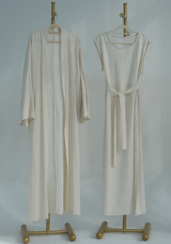 (Real Image)2024 Styles Women Muslim Tassel Long Sleeve Solid Color Cotton Linen Open Front Long Robe