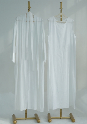 (Real Image)2024 Styles Women Muslim Tassel Long Sleeve Solid Color Cotton Linen Open Front Long Robe