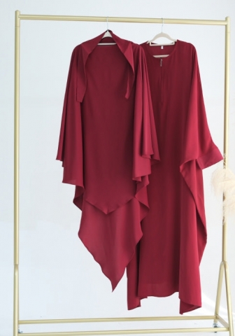 (Real Image)2024 Styles Women Muslim Tassel Long Sleeve Solid Color Batwing Sleeve Long Robe