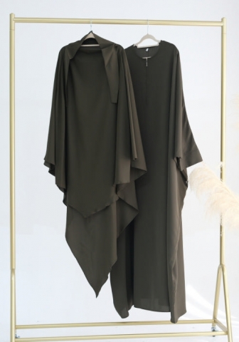 (Real Image)2024 Styles Women Muslim Tassel Long Sleeve Solid Color Batwing Sleeve Long Robe