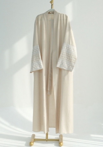 (Real Image)2024 Styles Women Muslim Embroidered Elegant Open Front Long Robe