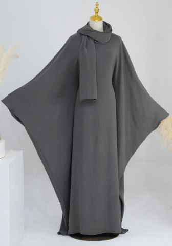 (Real Image)2024 Styles Women Muslim Tassel Long Sleeve Maxi Dress